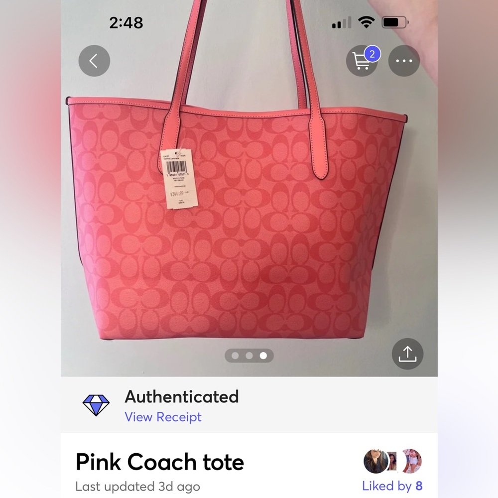 Pink Lemonade Coach Tote NWT
